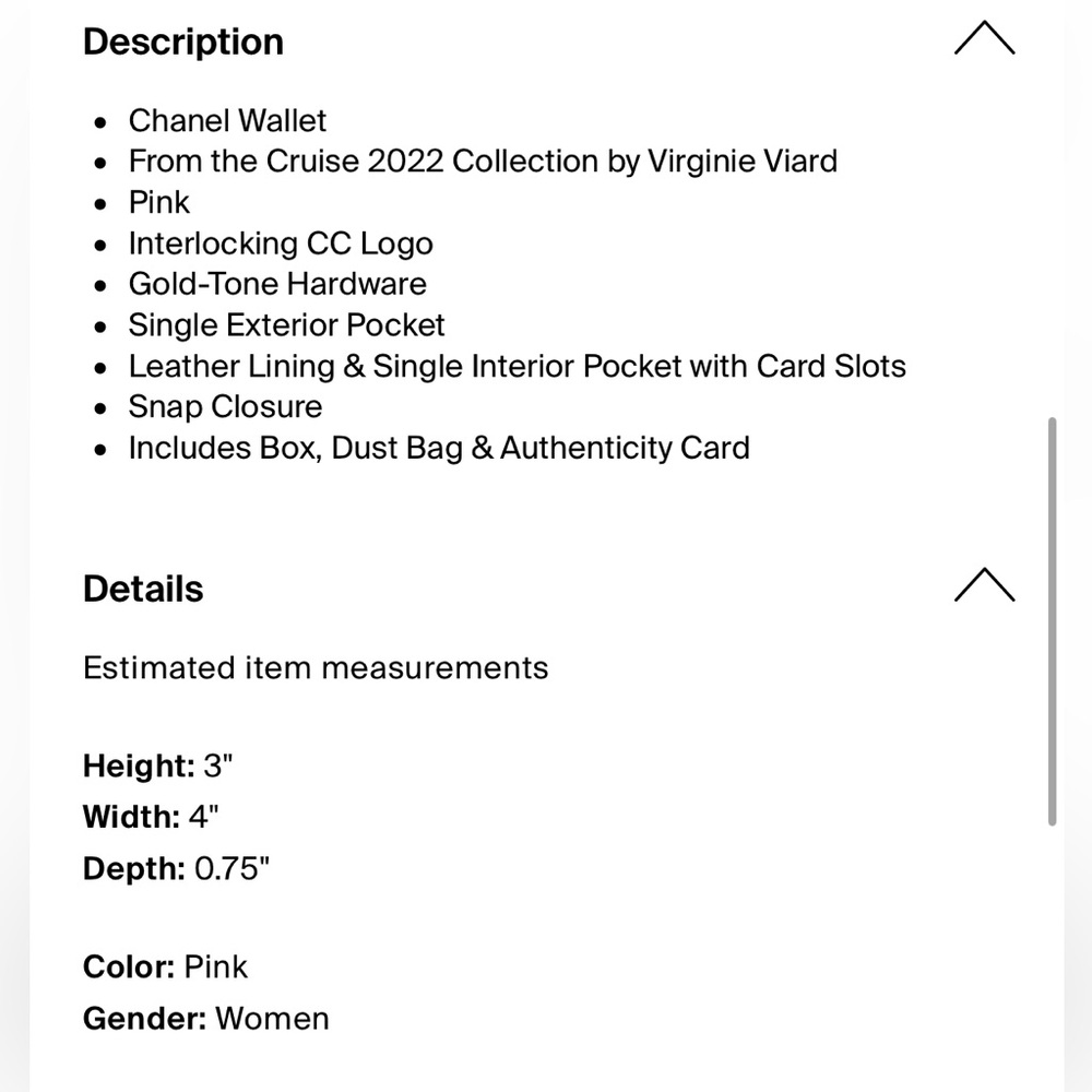 Authentic Chanel Pink Wallet - Picture 4 of 8